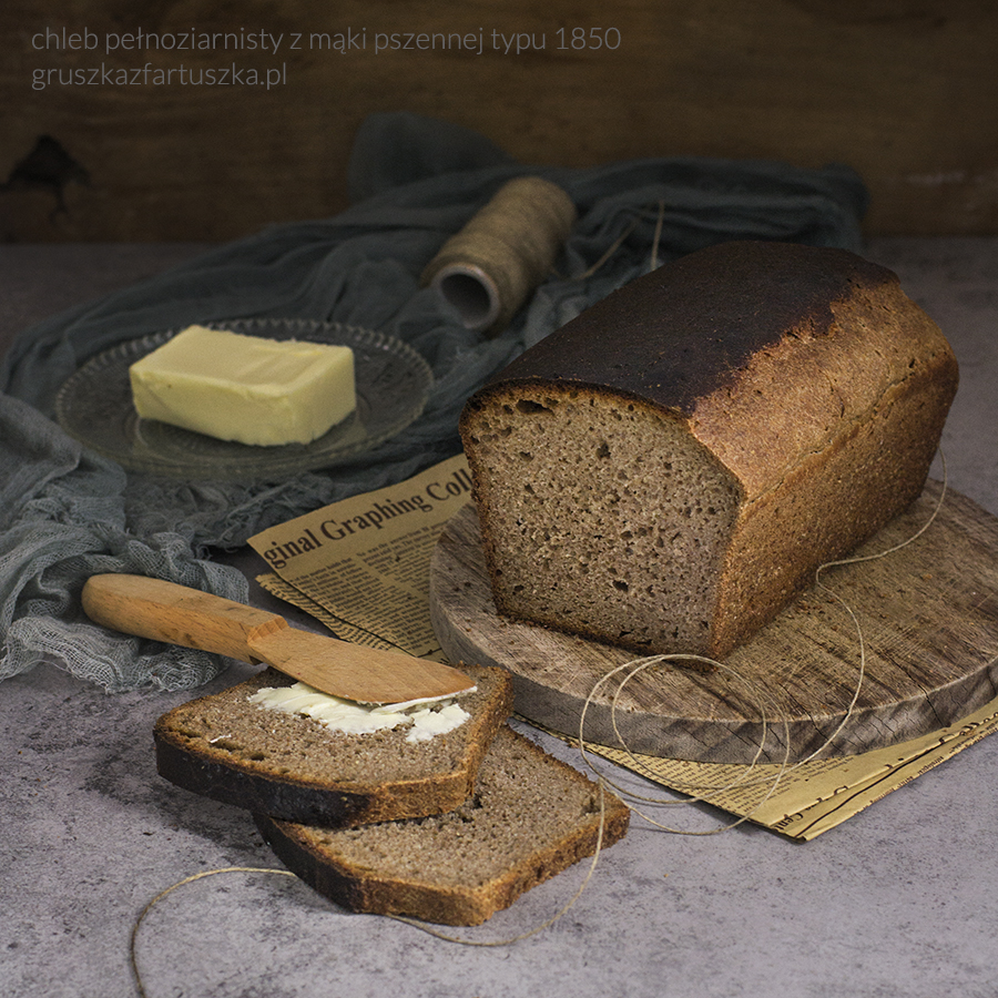 chleb pełnoziarnisty z mąki pszennej typ 1850